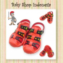 large sepatu sandal oranye